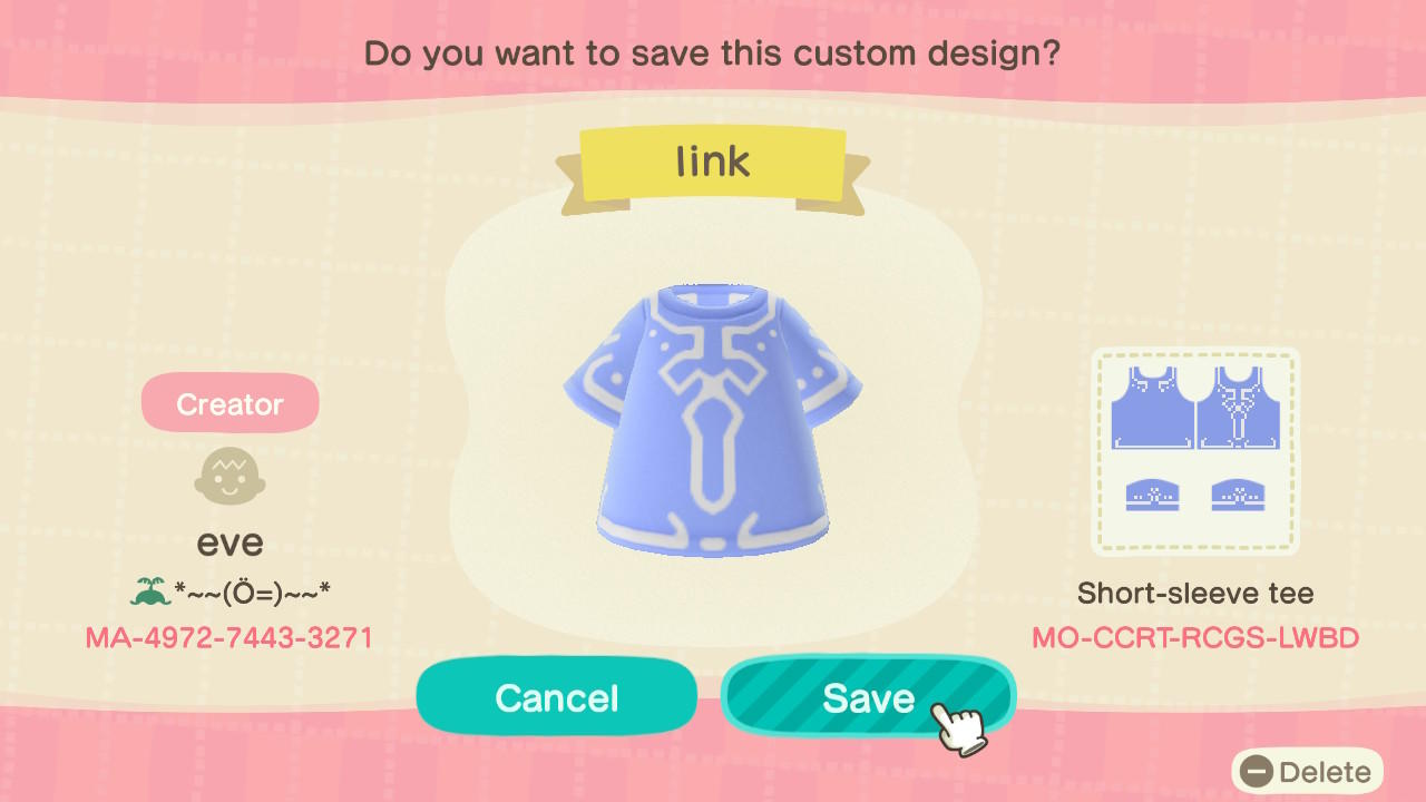 Animal Crossing Design Code: MO-CCRT-RCGS-LWBD link