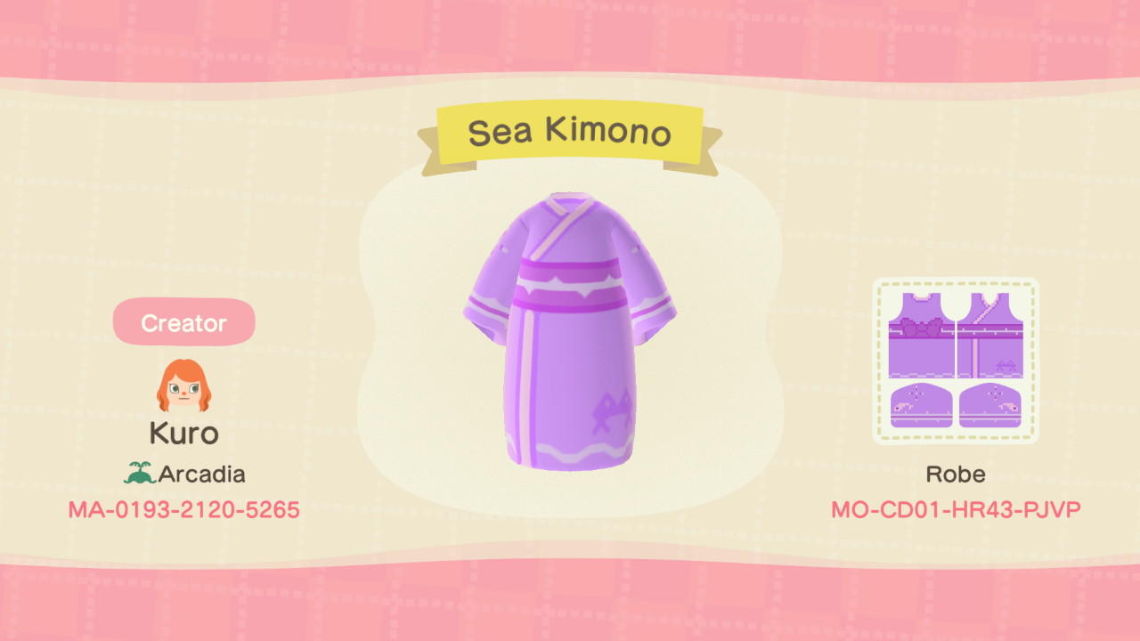Animal Crossing Design Code: MO-CD01-HR43-PJVP Sea Kimono