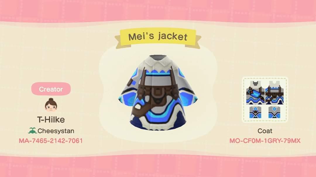 Animal Crossing Design Code: MO-CF0M-1GRY-79MX Mei's jacket