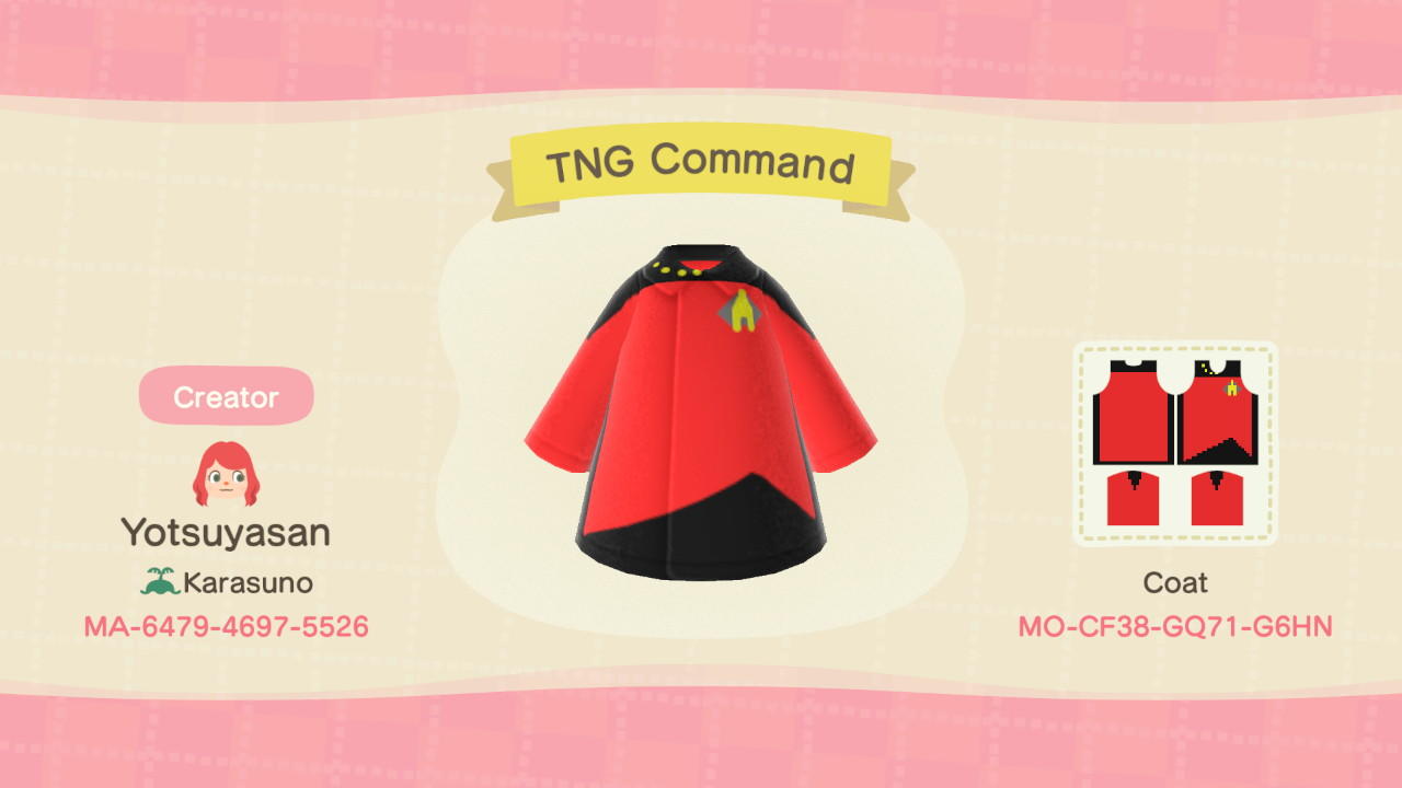 Animal Crossing Design Code: MO-CF38-GQ71-G6HN TNG Command
