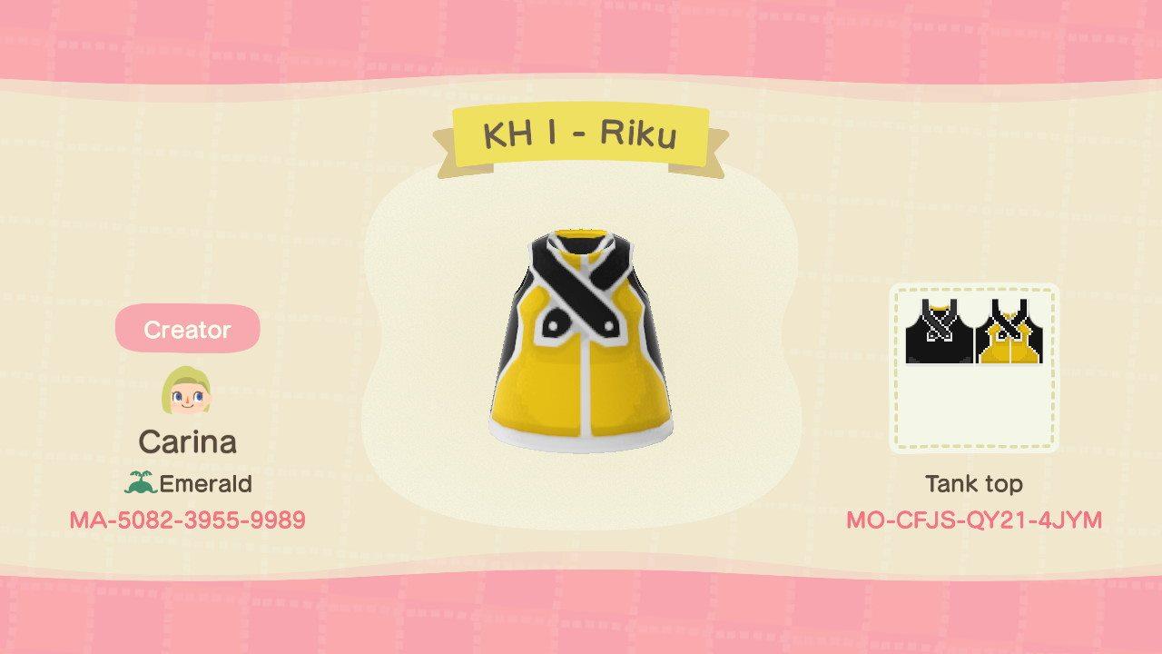 Animal Crossing Design Code: MO-CFJS-QY21-4JYM KH 1 - Riku