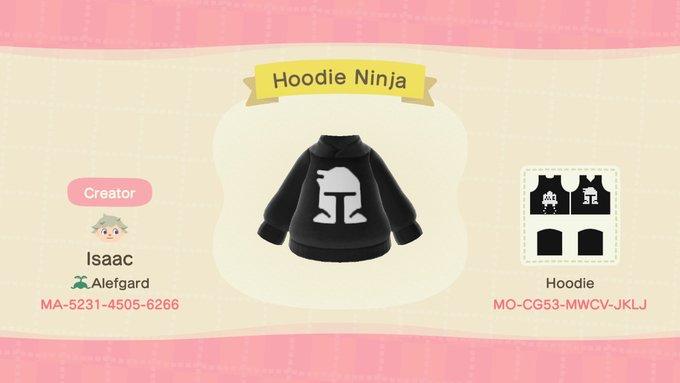 Animal Crossing Design Code: MO-CG53-MWCV-JKLJ Hoodie Ninja