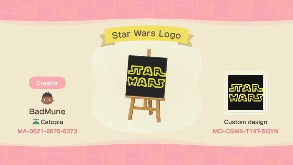 Animal Crossing Design Code: MO-CGMX-T14T-BQYN Star Wars Logo