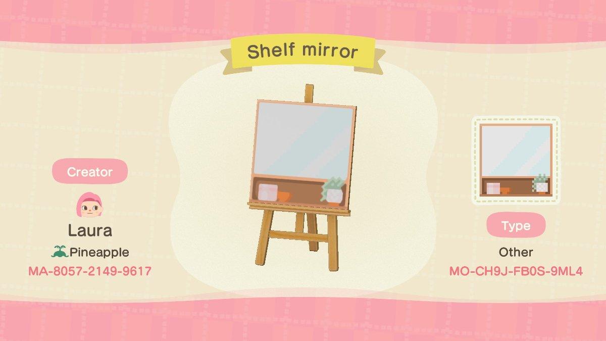 Animal Crossing Design Code: MO-CH9J-FB0S-9ML4 Mirror with shelf