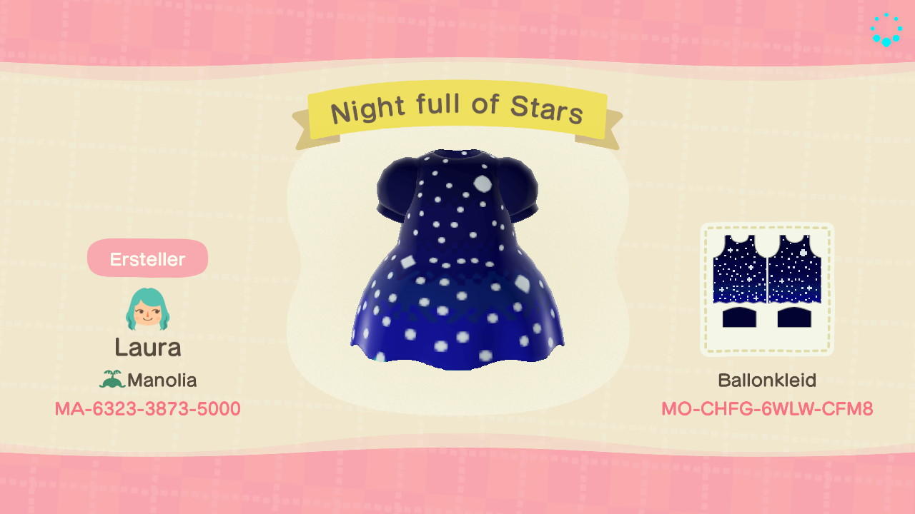 Animal Crossing Design Code: MO-CHFG-6WLW-CFM8 Night full of Stars