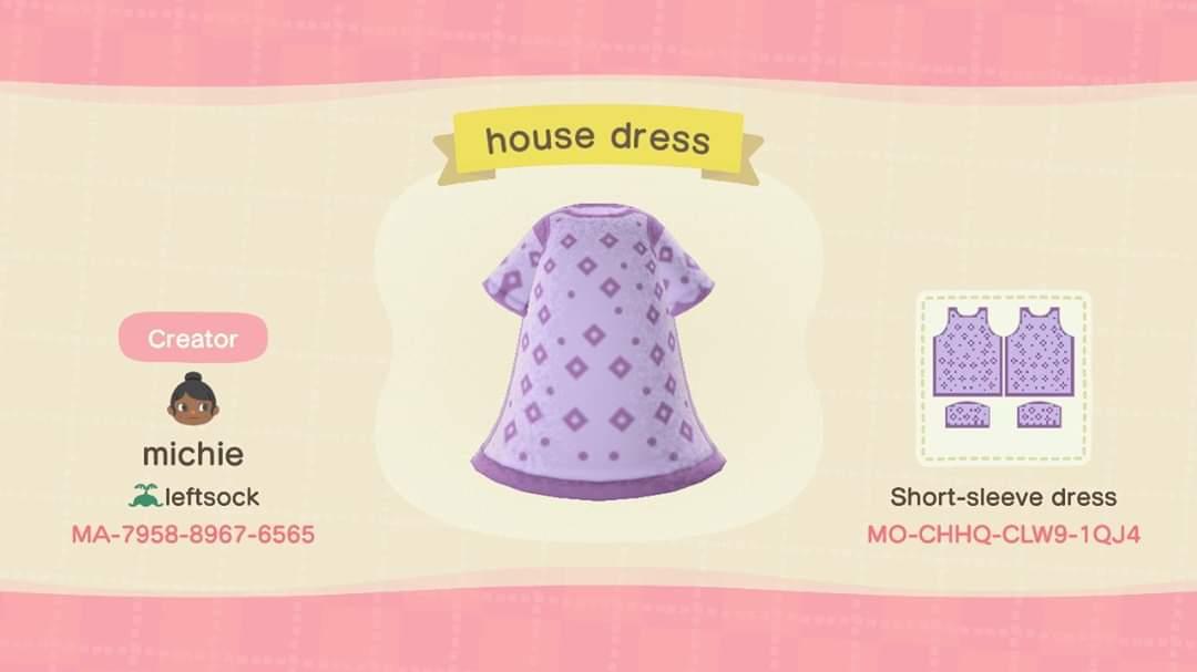 Animal Crossing Design Code: MO-CHHO-CLW9-1QJ4 house dress