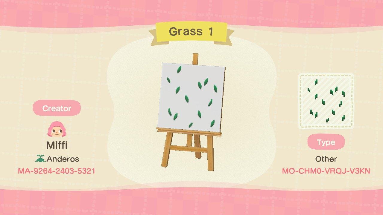 Animal Crossing Design Code: MO-CHM0-VRQJ-V3KN Grass 1