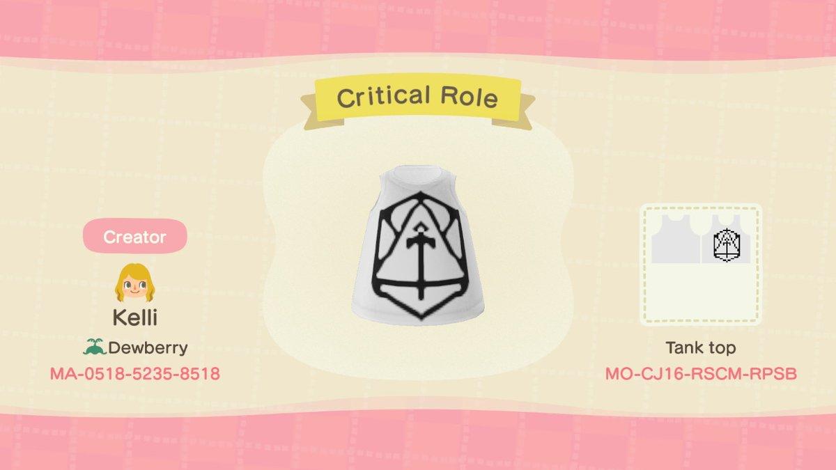 Animal Crossing Design Code: MO-CJ16-RSCM-RPSB Critical Role