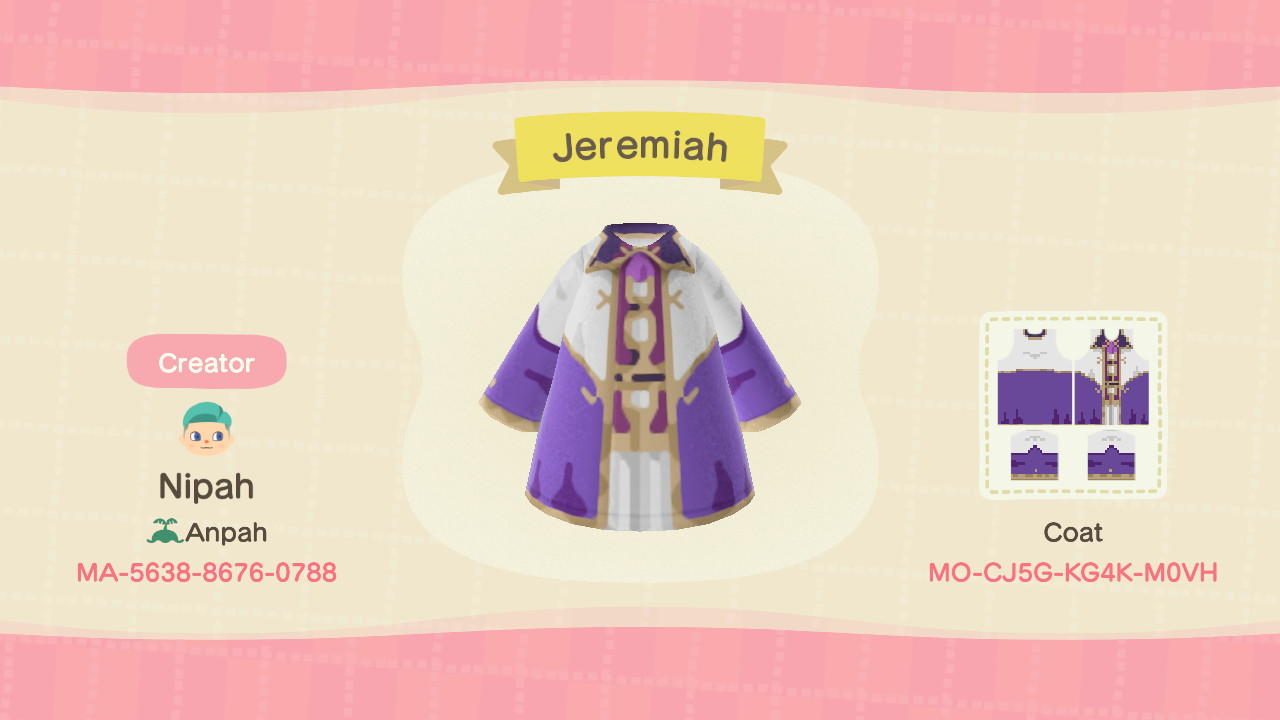 Animal Crossing Design Code: MO-CJ5G-KG4K-M0VH Code Geass Jeremiah