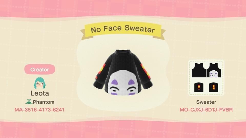 Animal Crossing Design Code: MO-CJXJ-6DTJ-FVBR No Face Sweater