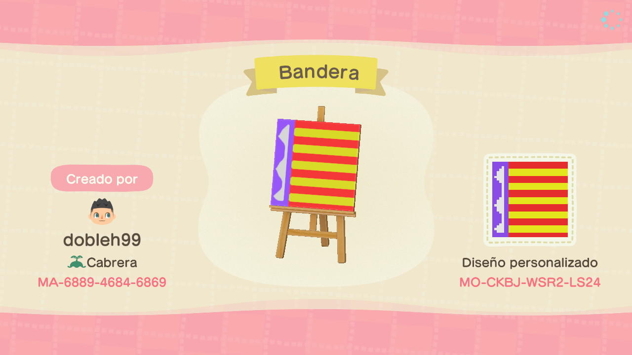 Animal Crossing Design Code: MO-CKBJ-WSR2-LS24 Bandera Flag