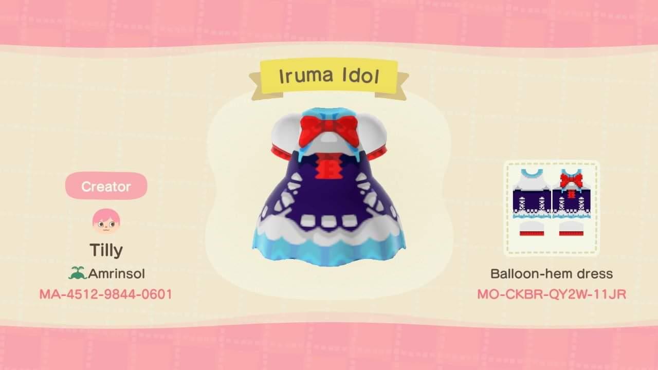Animal Crossing Design Code: MO-CKBR-QY2W-11JR Irumas Idol