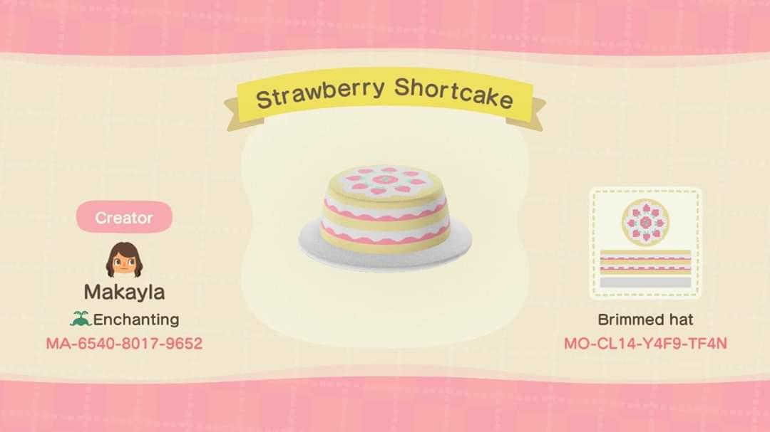 Animal Crossing Design Code: MO-CL14-Y4F9-TF4N Strawberry Shortcake