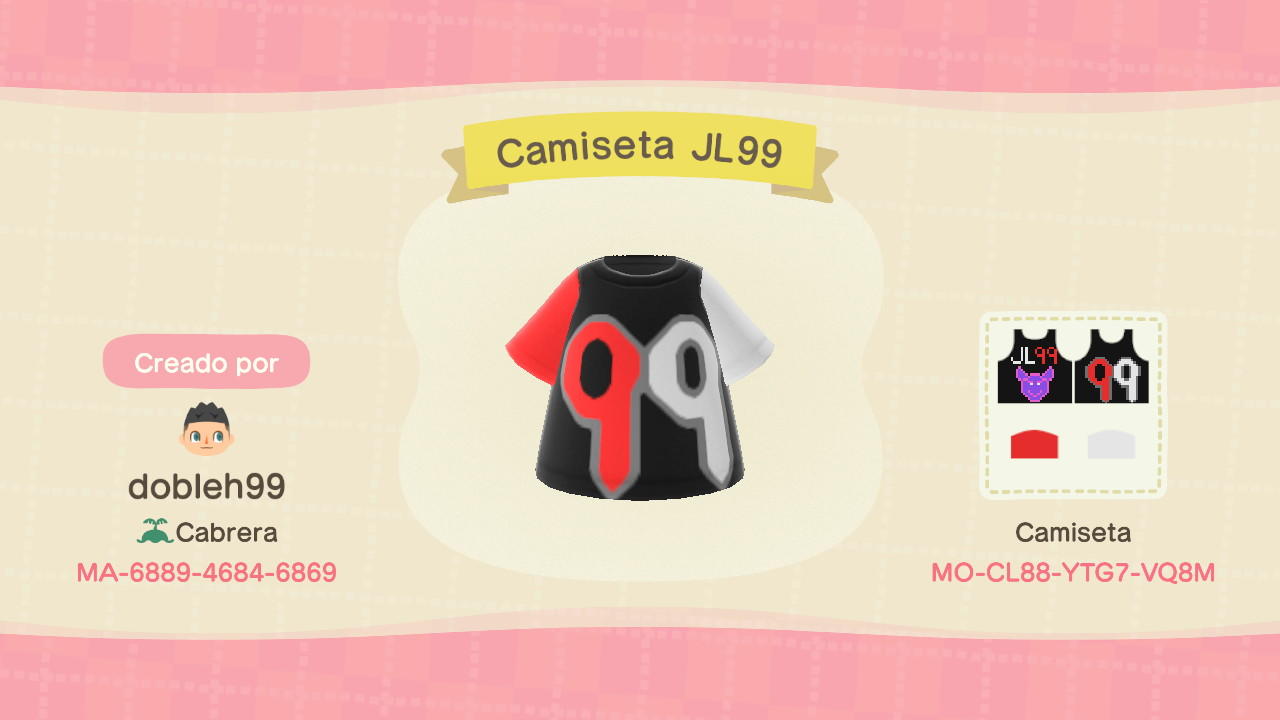 Animal Crossing Design Code: MO-CL88-YTG7-VQ8M Camiseta JL99 Short