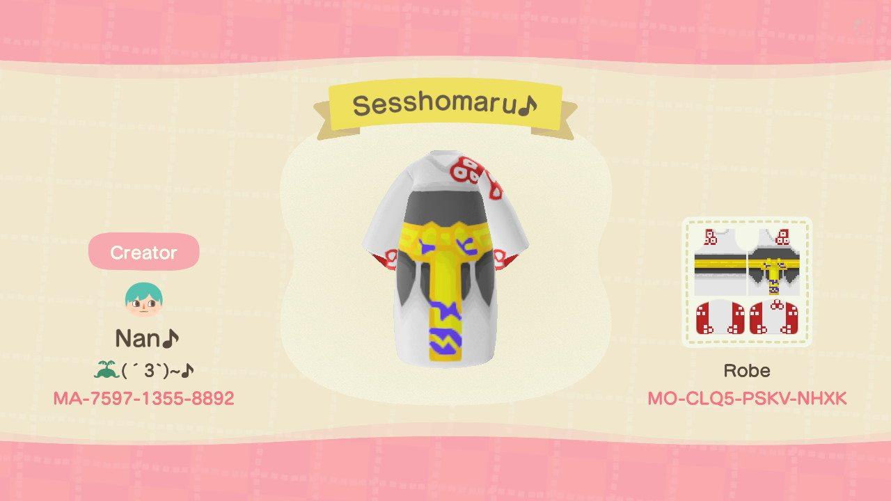 Animal Crossing Design Code: MO-CLQ5-PSKV-NHXK Sesshomaruâ™ª
