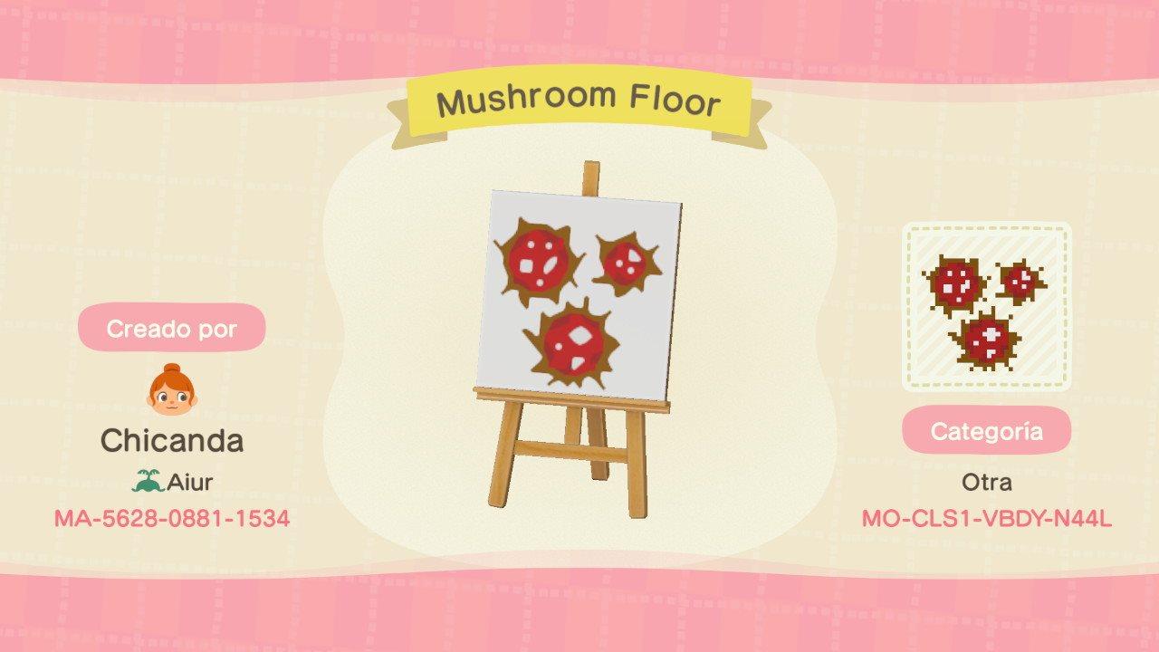 Animal Crossing Design Code: MO-CLS1-VBDY-N44L Mushroom Floor