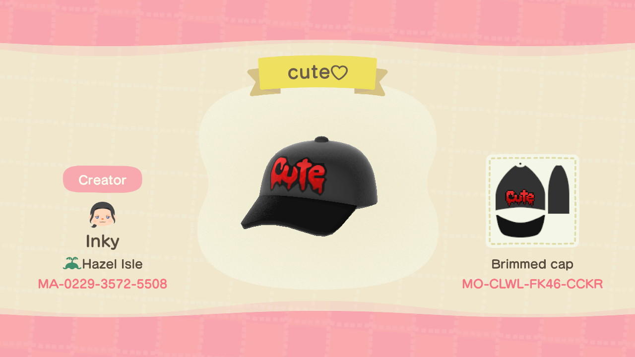 Animal Crossing Design Code: MO-CLWL-FK46-CCKR cute