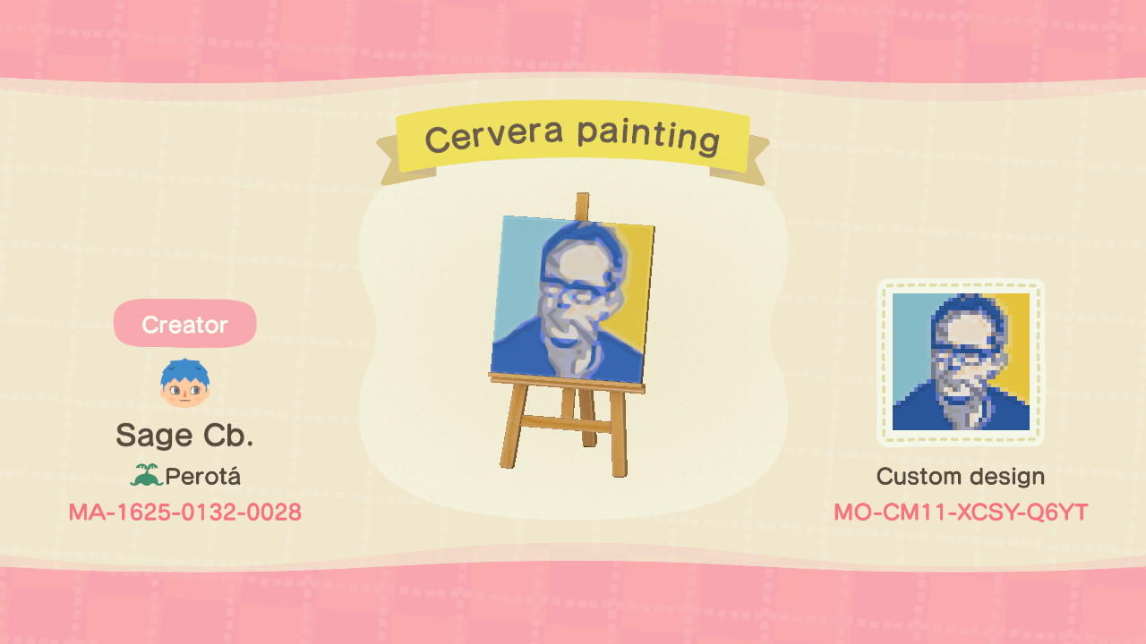 Animal Crossing Design Code: MO-CM11-XCSY-Q6YT Cervera painting