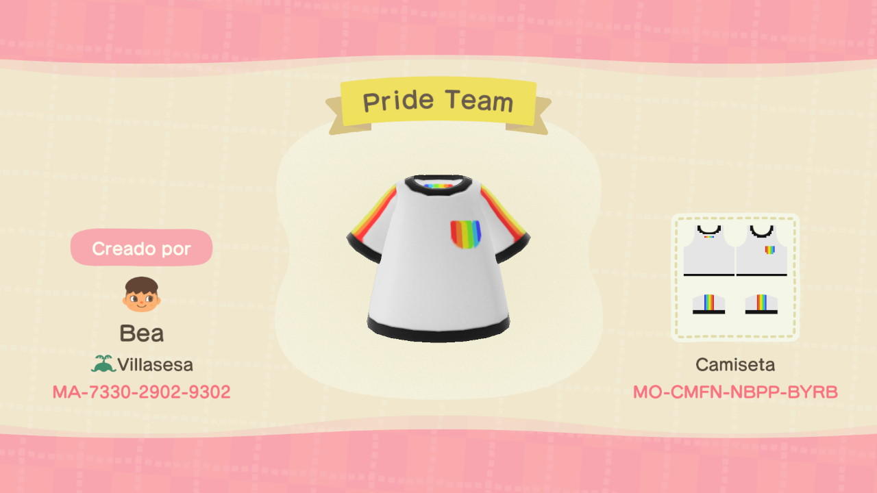Animal Crossing Design Code: MO-CMFN-NBPP-BYRB Pride Team