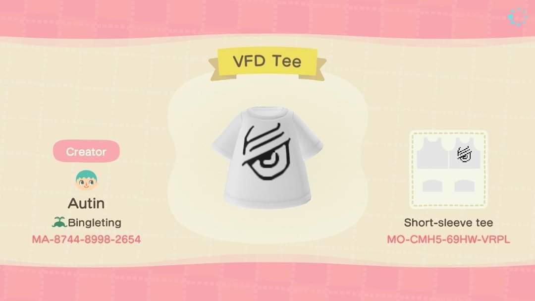 Animal Crossing Design Code: MO-CMH5-69HW-VRPL VFD Tee