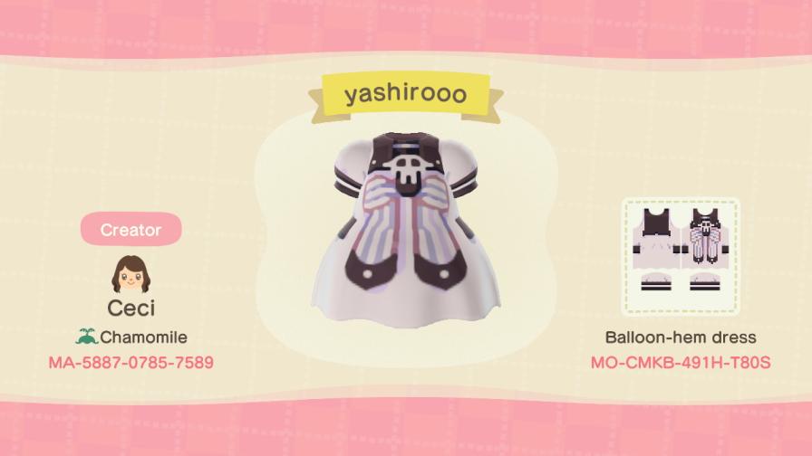 Animal Crossing Design Code: MO-CMKB-491H-T80S Yashiro Dress