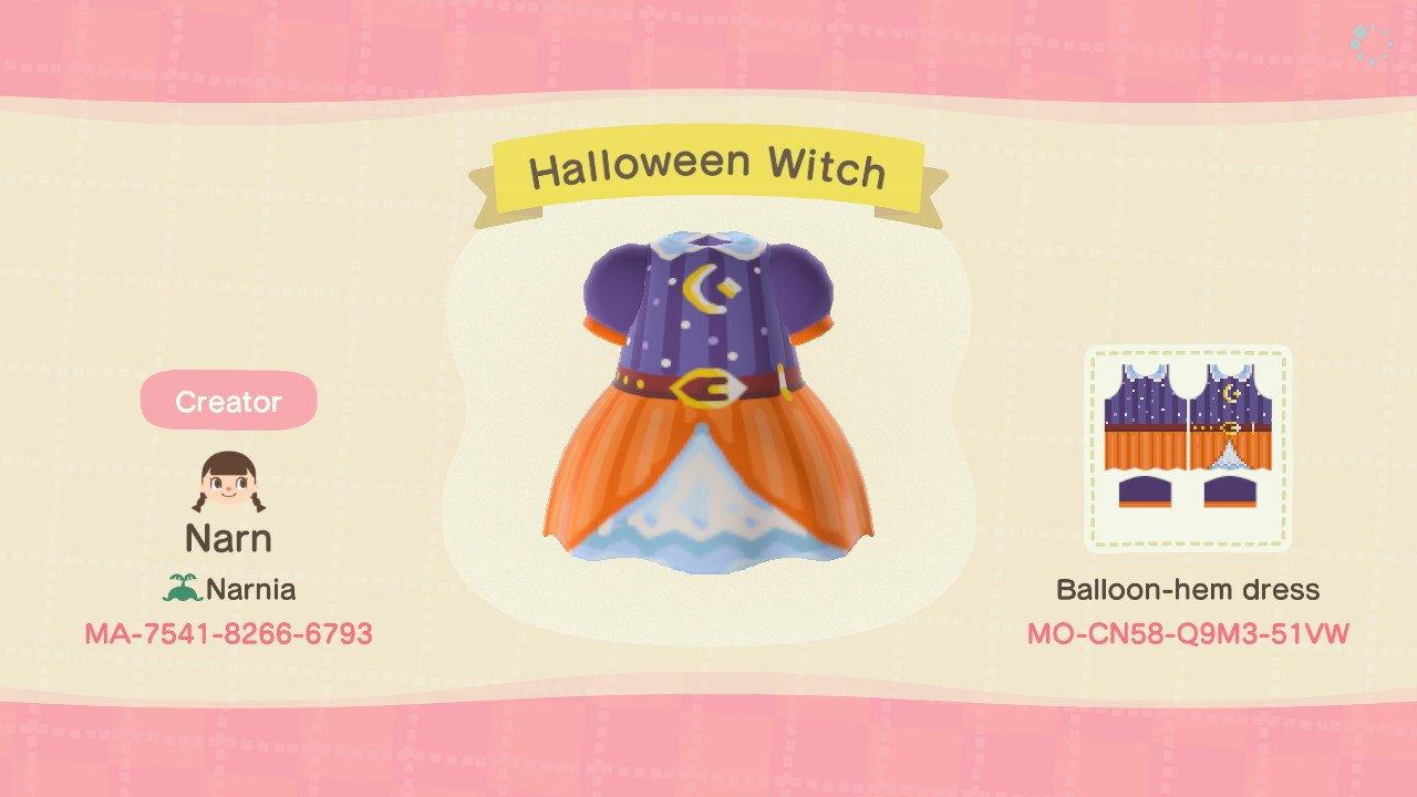 Animal Crossing Design Code: MO-CN58-Q9M3-51VW Halloween Witch