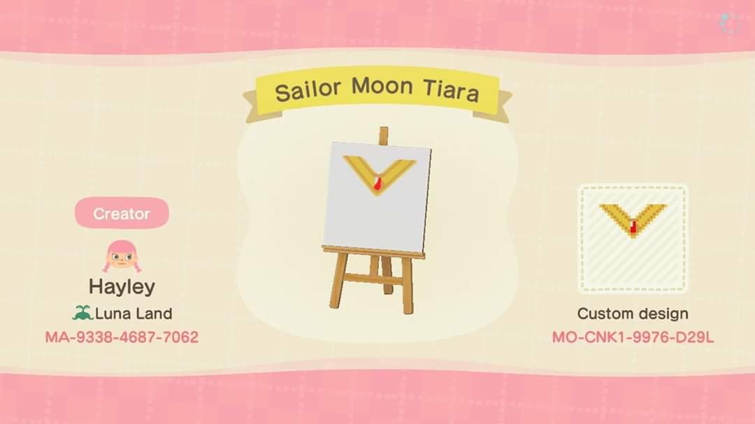 Animal Crossing Design Code: MO-CNK1-9976-D29L Sailor Moon Tiara