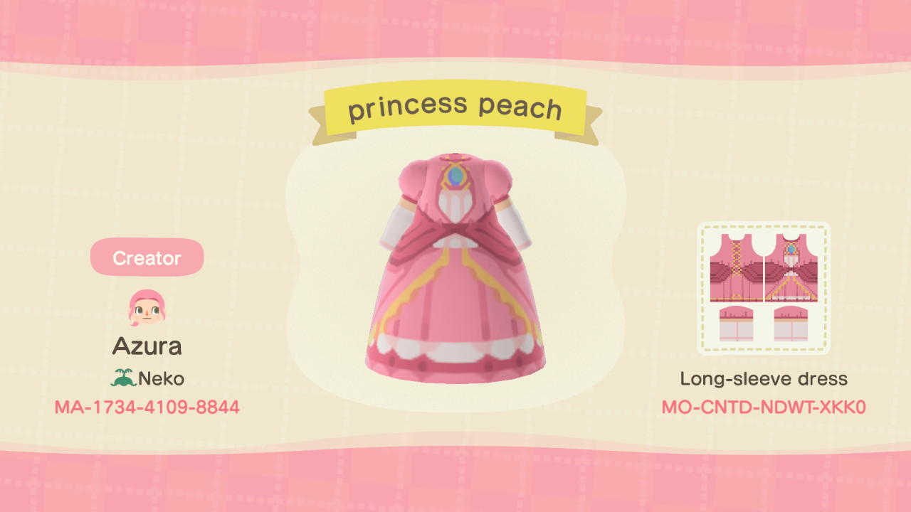 Animal Crossing Design Code: MO-CNTD-NDWT-XKK0 Princess Peach