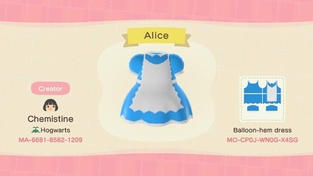 Animal Crossing Design Code: MO-CP0J-WN0G-X4SG Alice