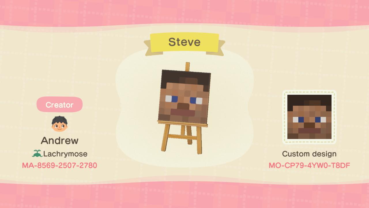 Animal Crossing Design Code: MO-CP79-4YW0-T8DF Steve