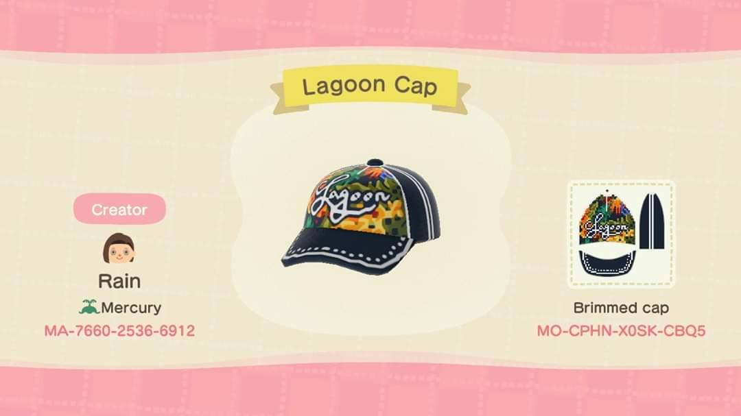 Animal Crossing Design Code: MO-CPHN-X0SK-CBQ5 Lagoon Cap