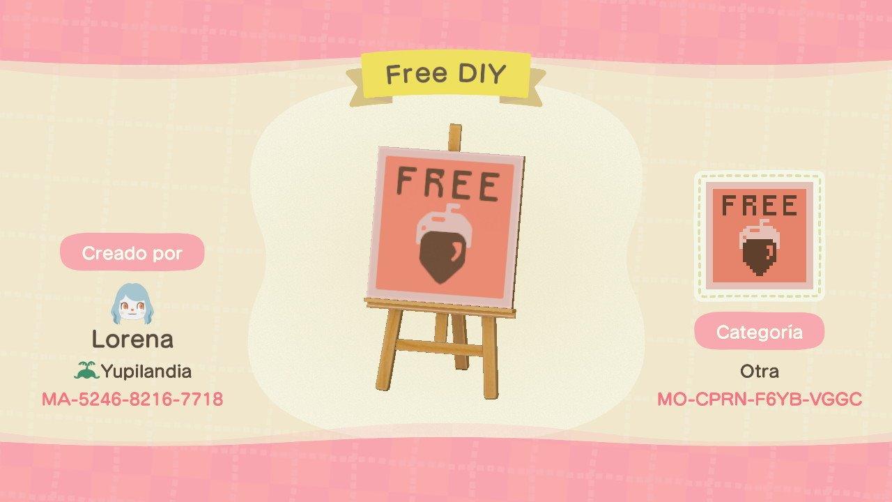 Animal Crossing Design Code: MO-CPRN-F6YB-VGGC Free DIY Sign