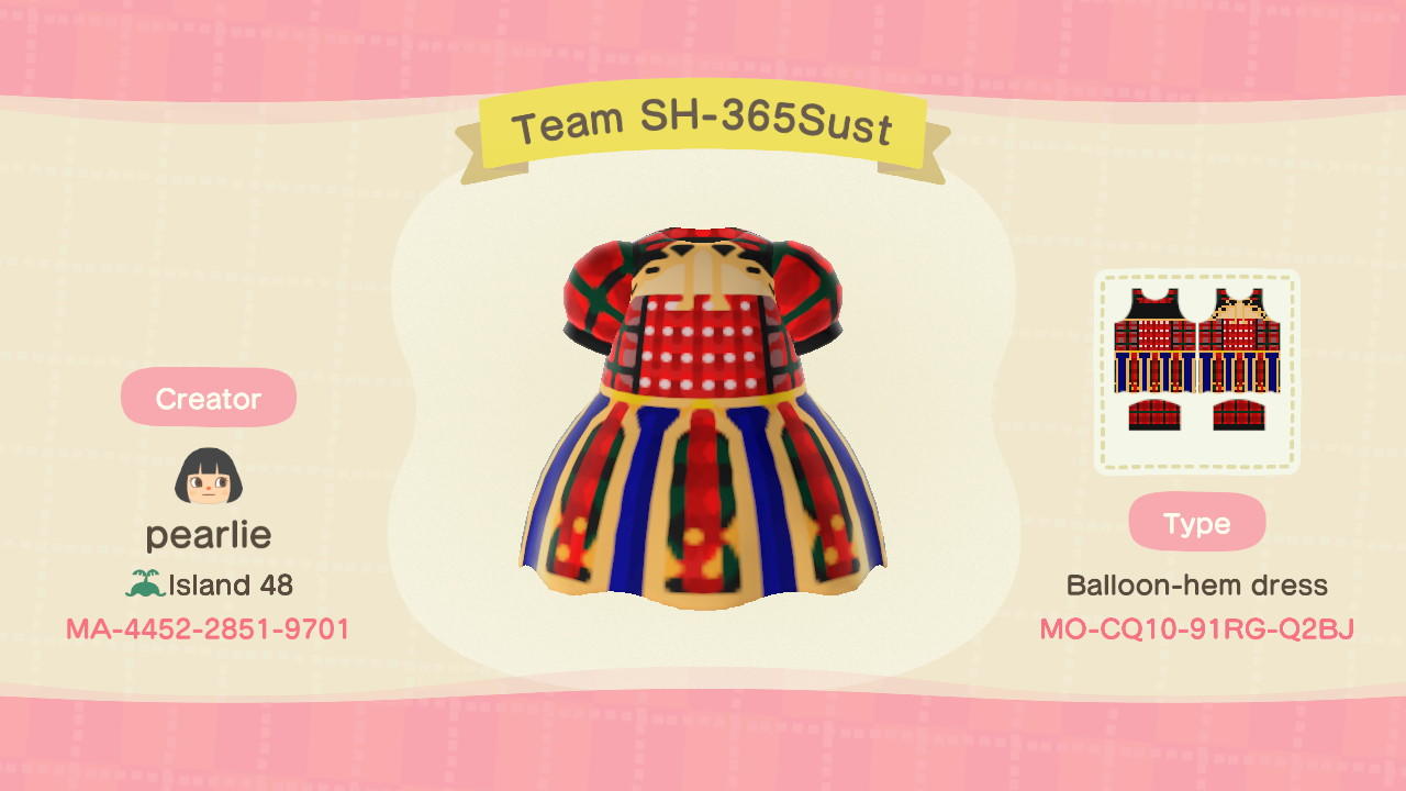 Animal Crossing Design Code: MO-CQ10-91RG-Q2BJ TEAM SH 2019 2