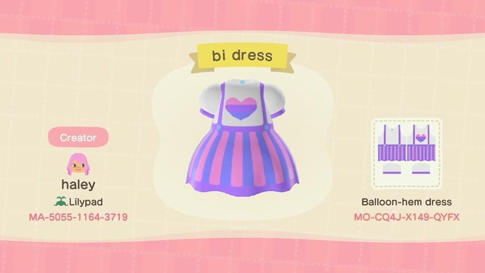 Animal Crossing Design Code: MO-CQ4J-C149-QYFX bi dress
