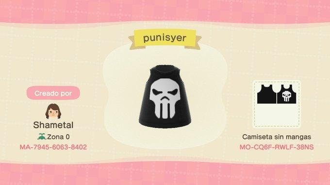 Animal Crossing Design Code: MO-CQ6F-RWLF-38NS Punisher