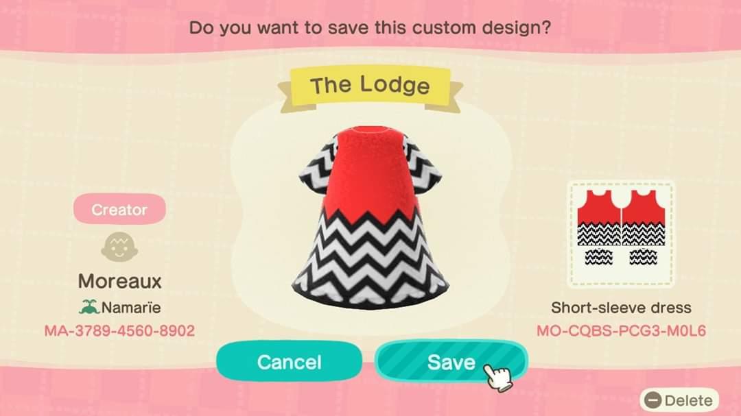 Animal Crossing Design Code: MO-CQBS-PCG3-M0L6 The Lodge