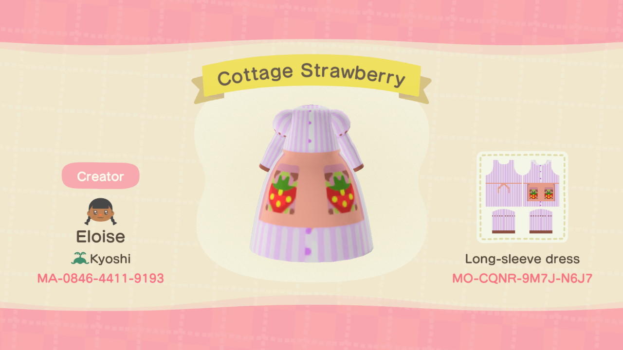 Animal Crossing Design Code: MO-CQNR-9M7J-N6J7 Cottage Strawberry