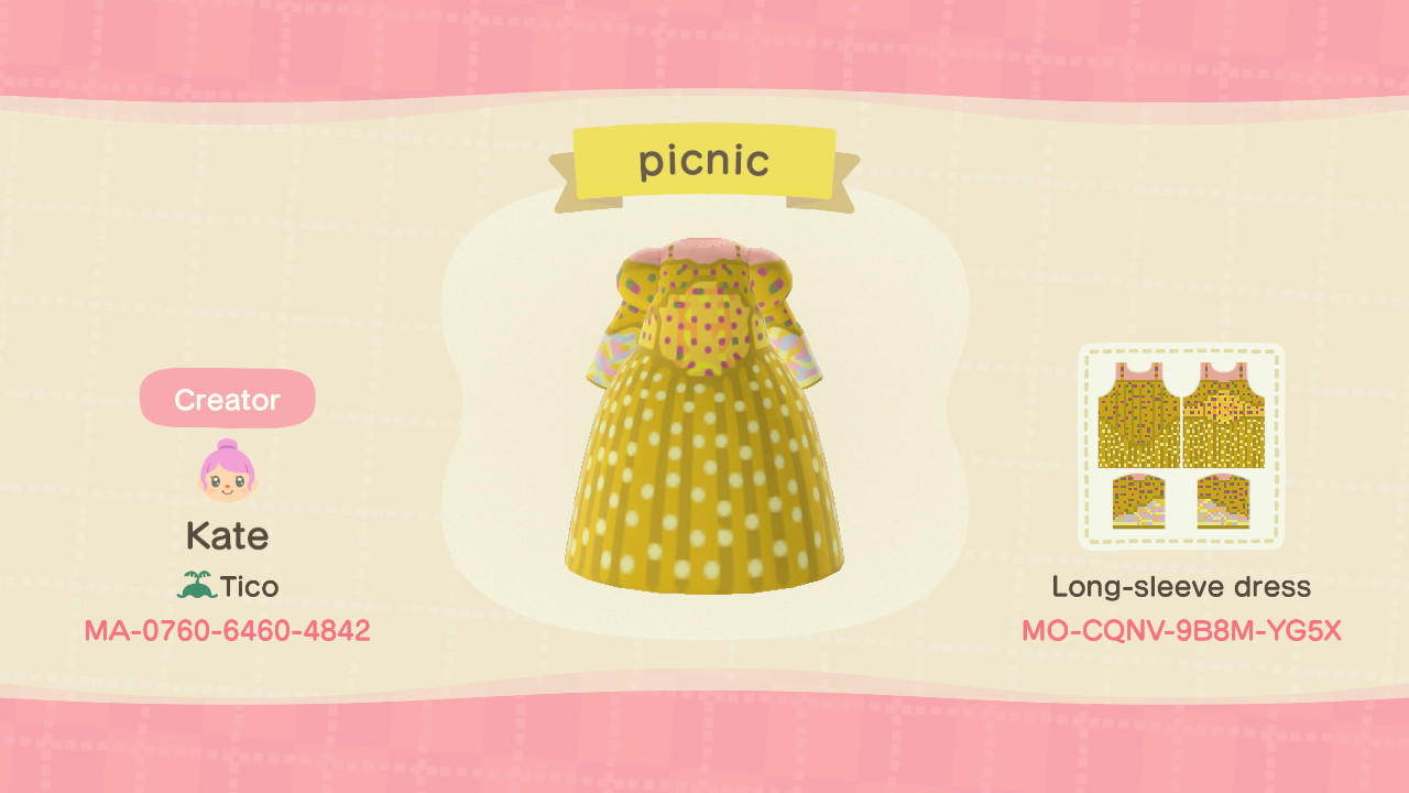 Animal Crossing Design Code: MO-CQNV-9B8M-YG5X picnic