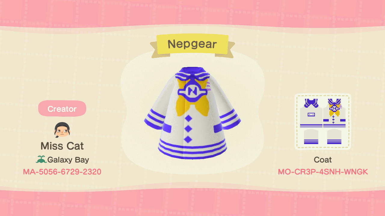 Animal Crossing Design Code: MO-CR3P-4SNH-WNGK Nepgear