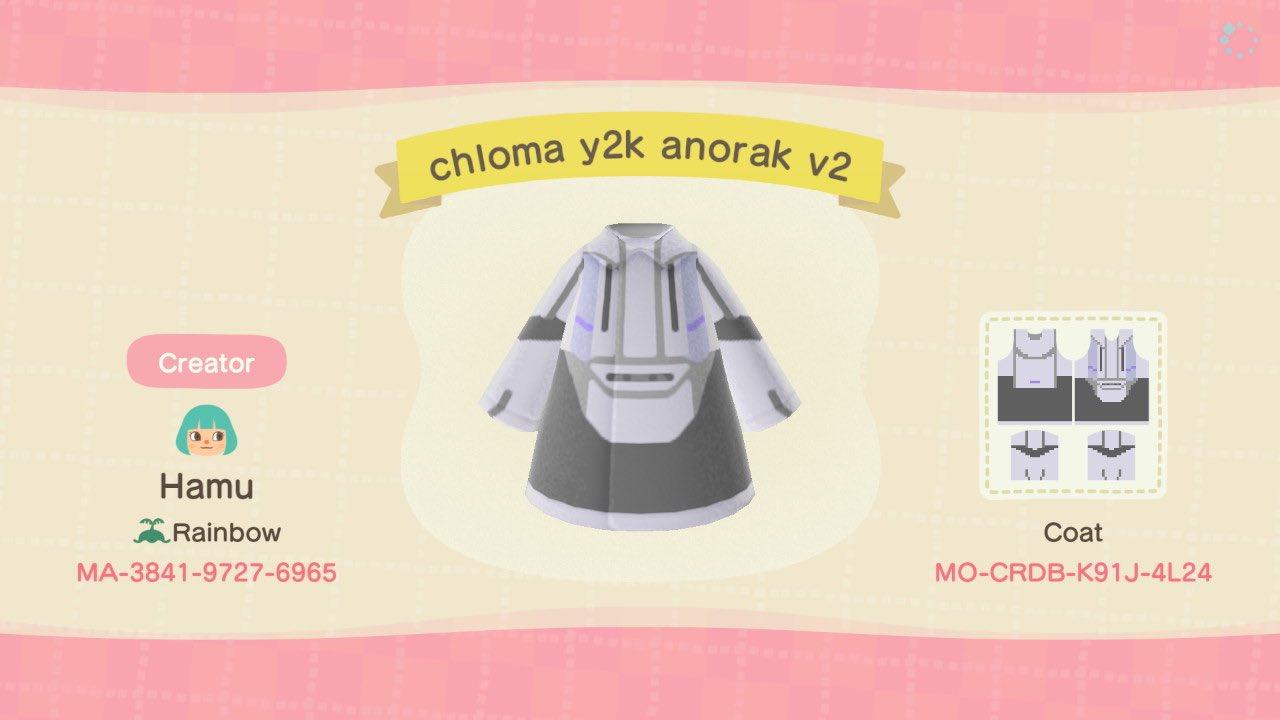 Animal Crossing Design Code: MO-CRDB-K91J-4L24 chloma y2k anorak v2
