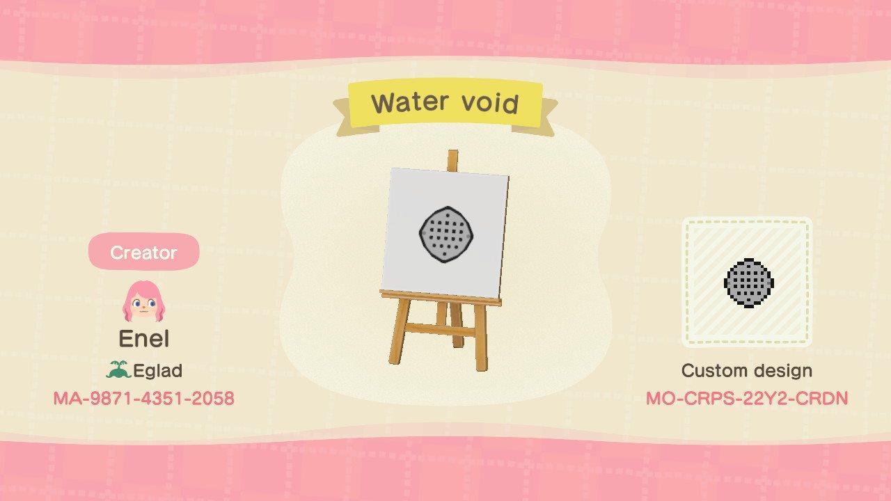 Animal Crossing Design Code: MO-CRPS-22Y2-CRDN Water Void