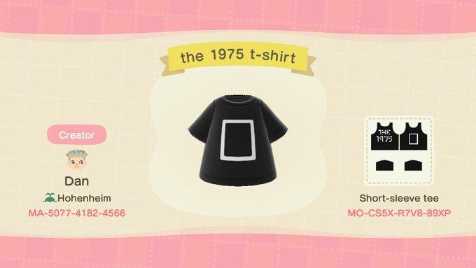 Animal Crossing Design Code: MO-CS5X-R7V8-89XP the 1975 t-shirt