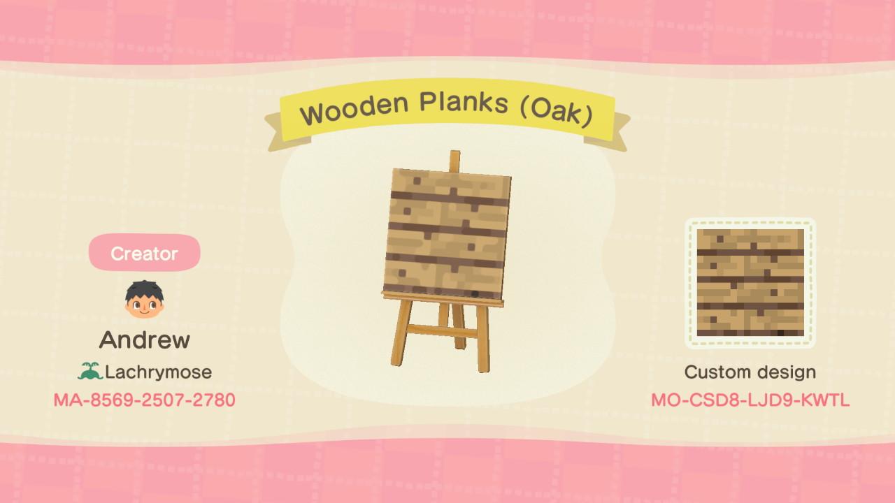 Animal Crossing Design Code: MO-CSD8-LJD9-KWTL Wooden Planks (Oak)