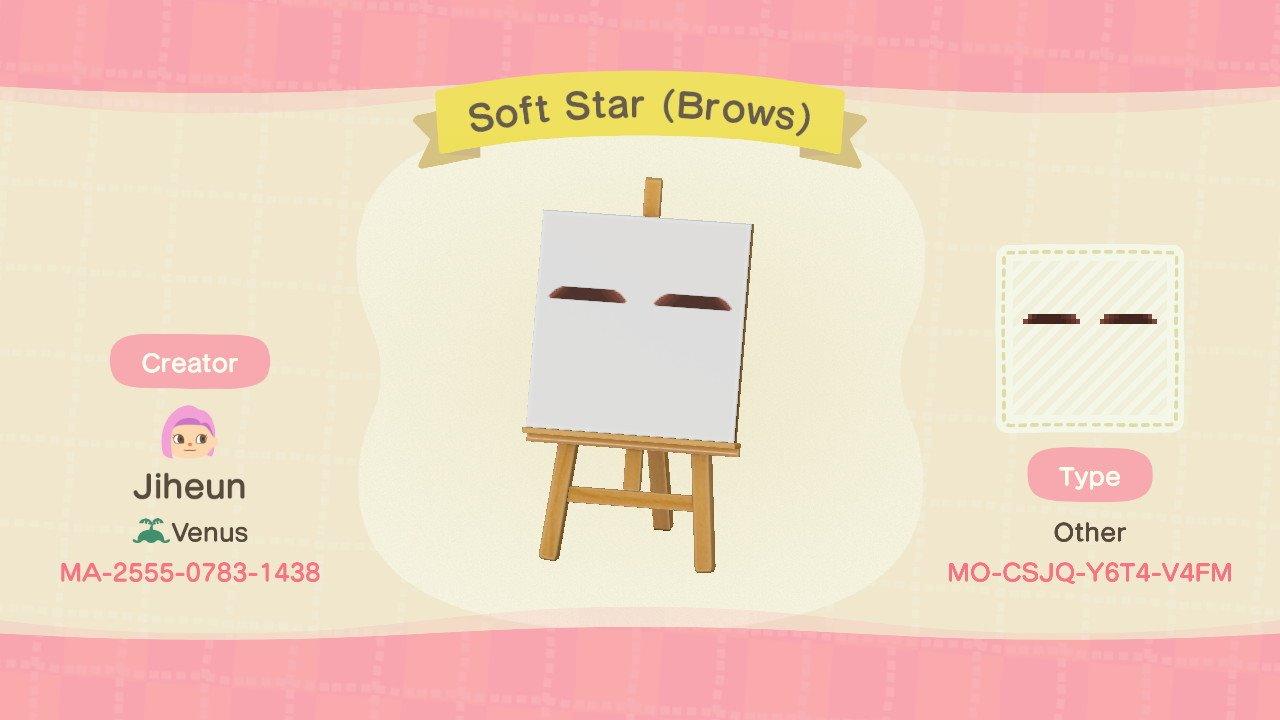 Animal Crossing Design Code: MO-CSJQ-Y6T4-V4FM Soft Star (Brows)