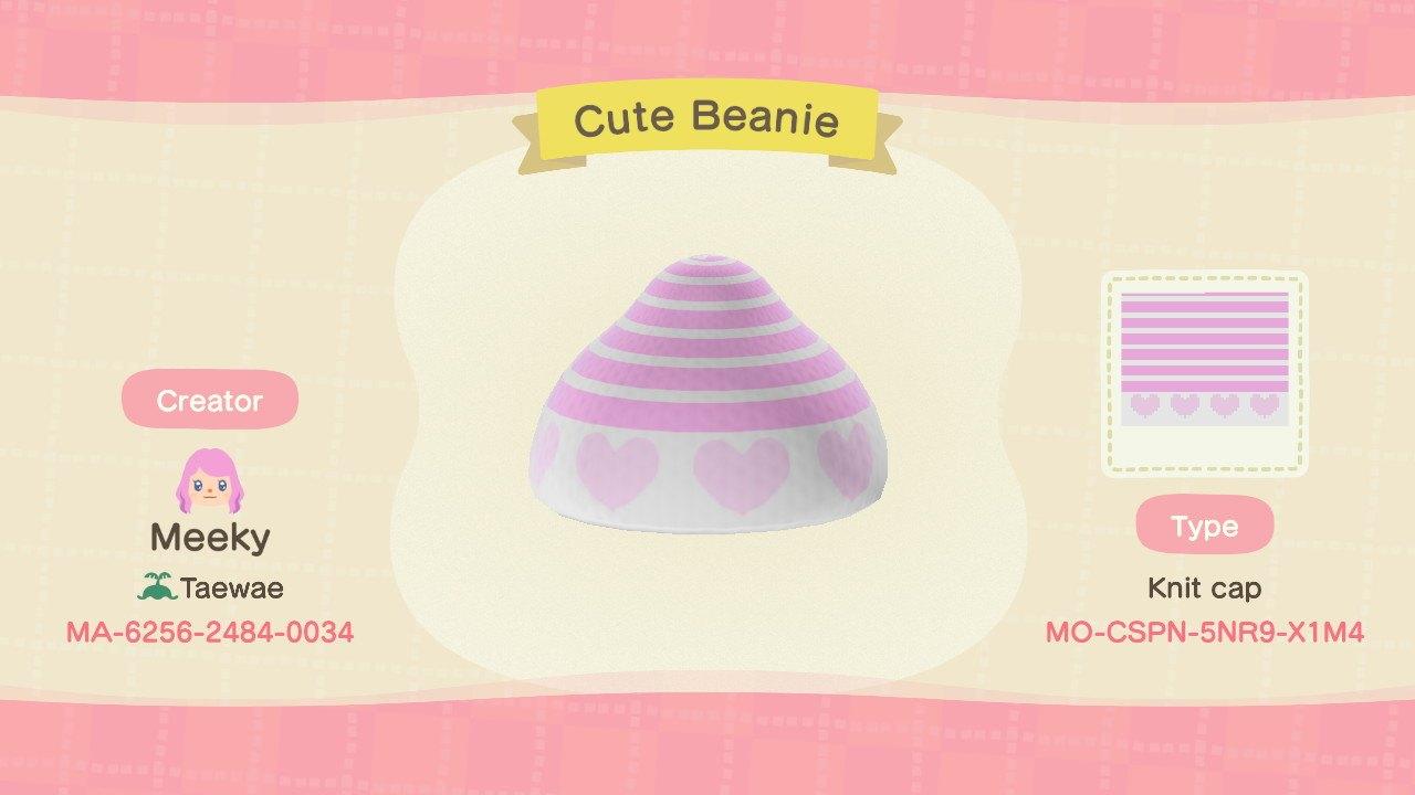 Animal Crossing Design Code: MO-CSPN-5NR9-X1M4 Cute Beanie