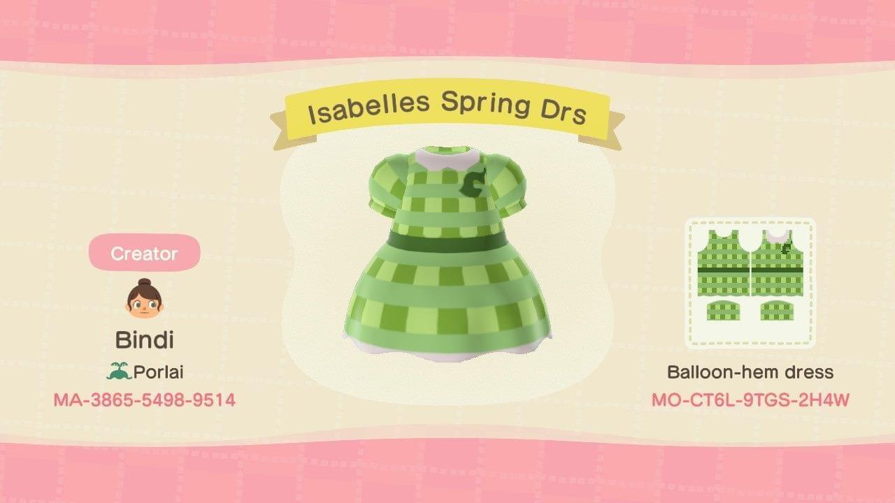 Animal Crossing Design Code: MO-CT6L-9TGS-2H4W Isabelles Spring Drs