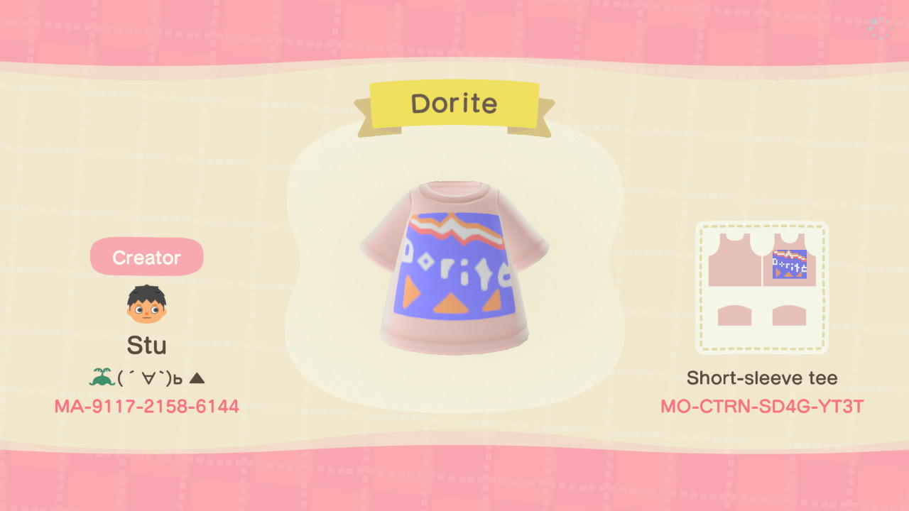 Animal Crossing Design Code: MO-CTRN-SD4G-YT3T Dorite