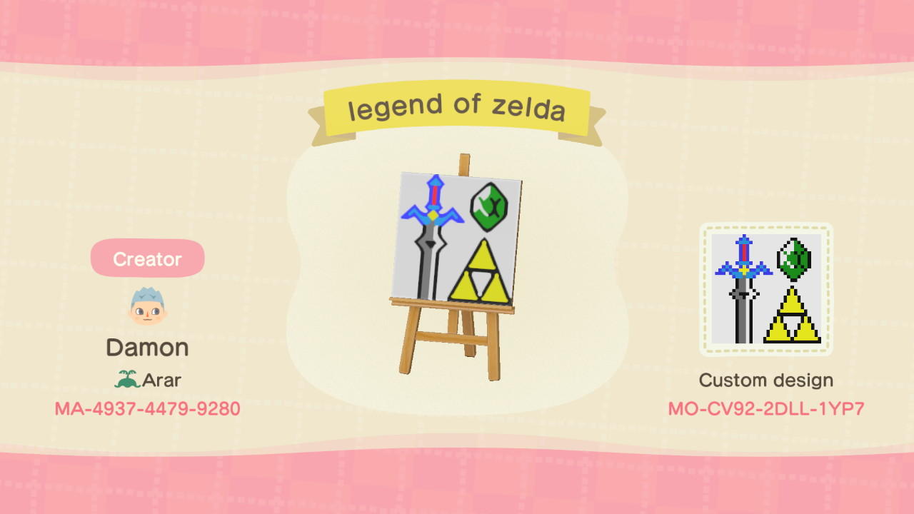 Animal Crossing Design Code: MO-CV92-2DLL-1YP7 Legend of Zelda
