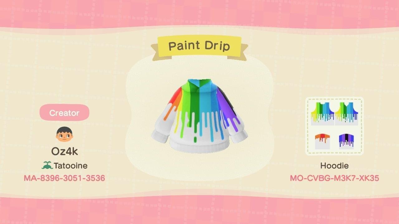 Animal Crossing Design Code: MO-CVBG-M3K7-XK35 Paint Drip