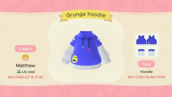 Animal Crossing Design Code: MO-CVBY-SL9G-0TKK Grunge hoodie